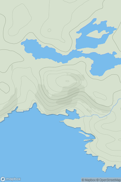 Thumbnail image for Cnoc Mor [Scourie to Lairg] showing contour plot for surrounding peak